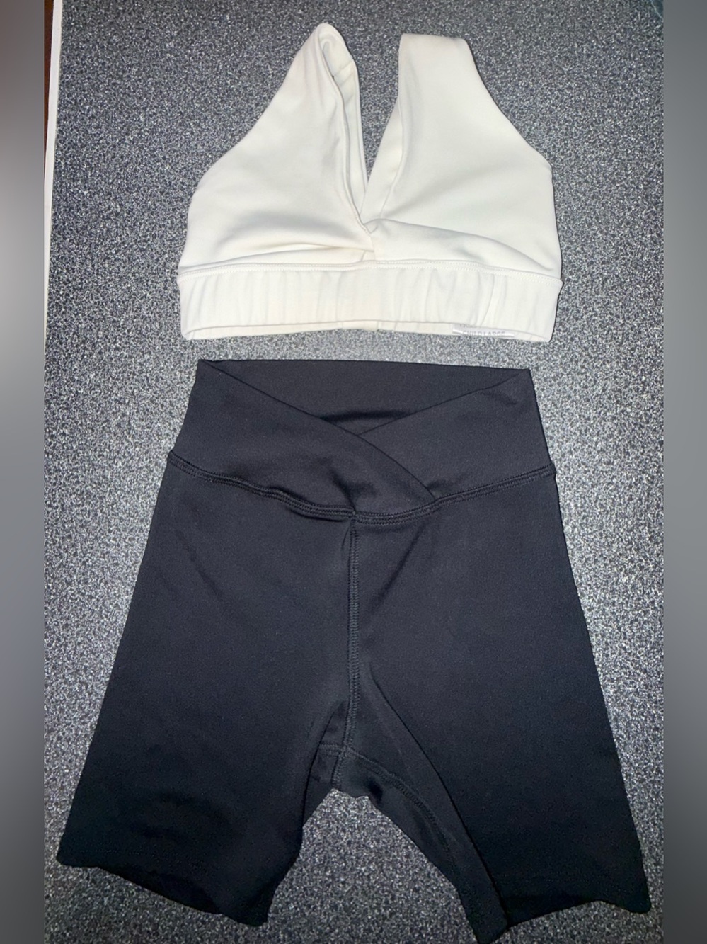 Tiger Friday Dance Set 2 Piece White Bra Top & Black Shorts Size Child Large